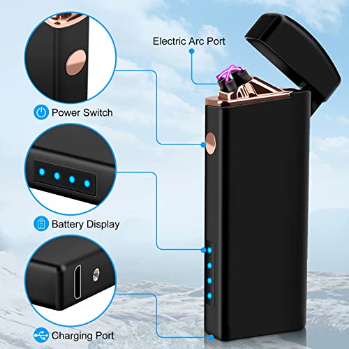 Coquimbo Electric Lighter Gifts for Men Dad, USB Rechargeable Arc Lighter  Windproof Flameless Plasma Lighter with Battery Display, Birthday Gifts for  Men, Women, Him, Her By  –