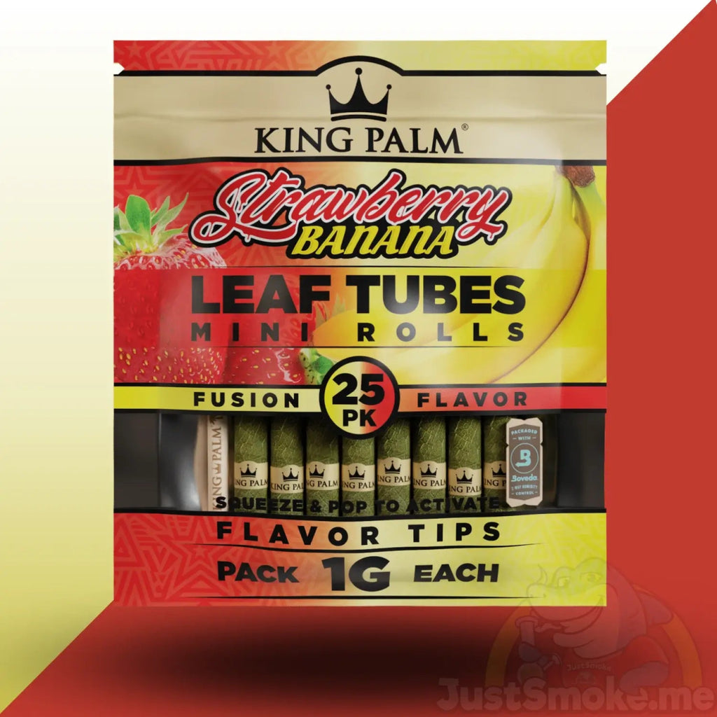 25 Strawberry & Banana | Cordia Leaf - Blunt Wraps | King PalmJustSmoke.Me