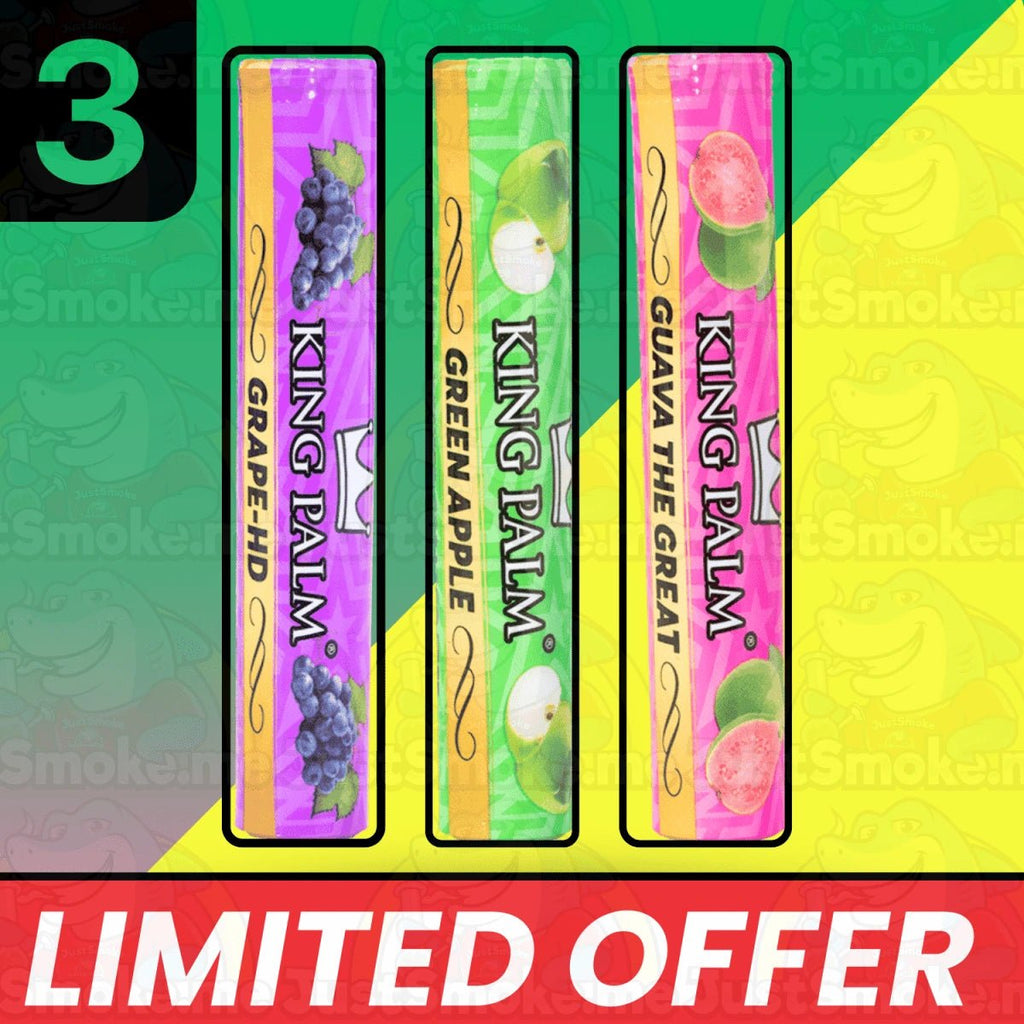 3 Flavoured Cordia Leaf / Blunt Wraps & Pre Rolled Cones - King PalmJustSmoke.Me