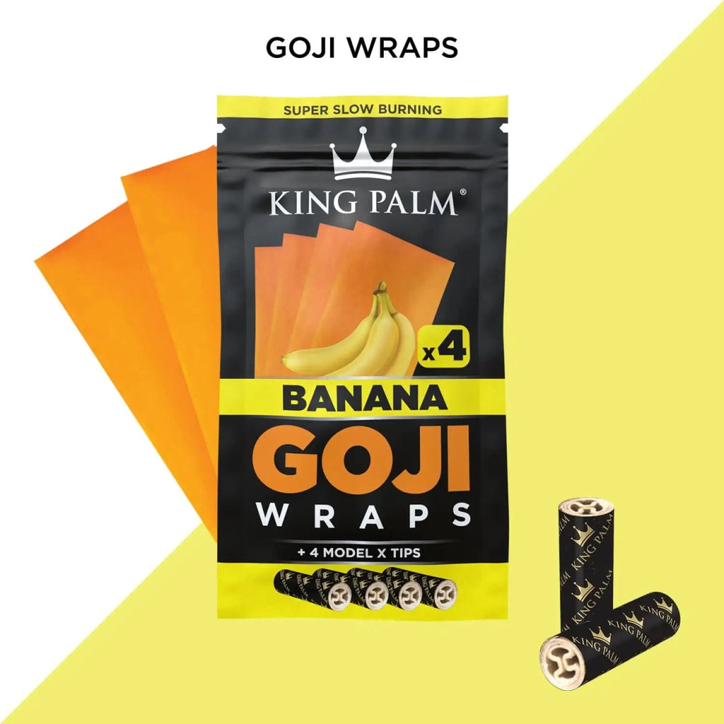 4 Banana Goji Berry - Flavoured - Blunt Wraps & Filter Tips - King PalmJustSmoke.Me