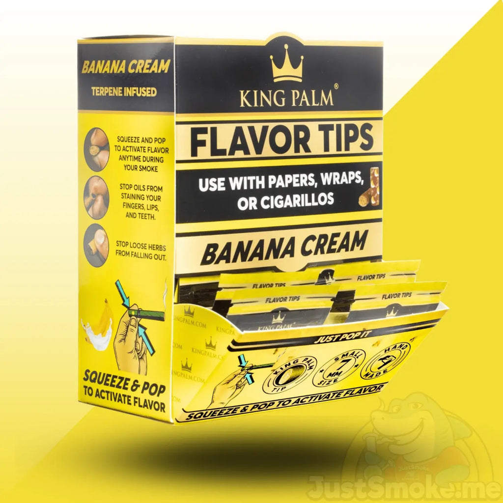 Banana Cream | Flavoured Filter Tips | 7mm | Squeeze & Pop - King PalmJustSmoke.Me