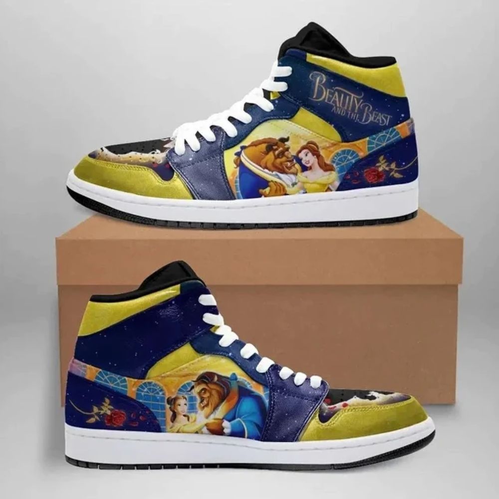 Beauty & The Beast | New High - Tops | Custom Fashion Trainers | Cartoon / Movie / Gamers.JustSmoke.Me