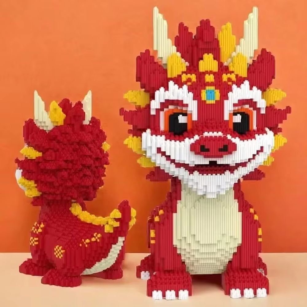 Build Your Own Friendly Red Dragon – The Ultimate Interlocking Bricks Model Kit! (Large Kit | 30cm Tall)JustSmoke.Me