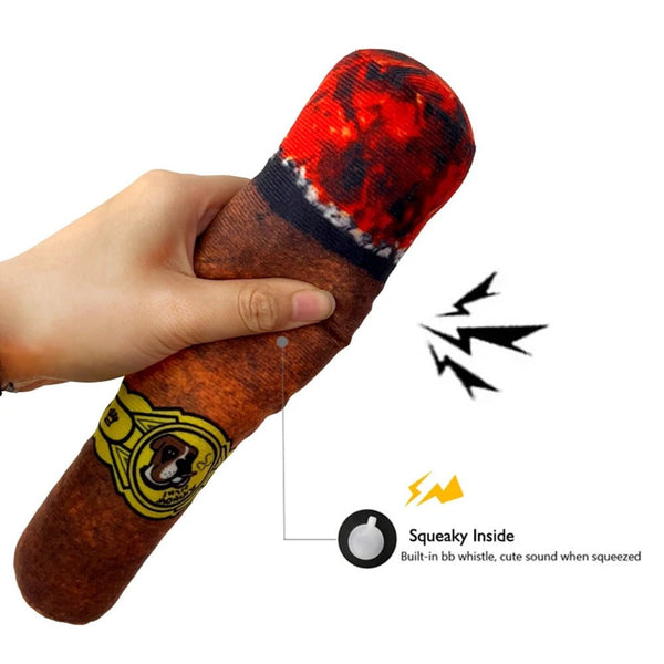 Cigar Style | Dogs & Cats - Large Pet Toy & Squeaker! - Fun Pet GiftsJustSmoke.Me