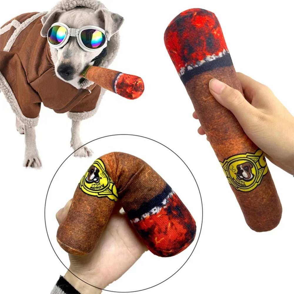 Cigar Style | Dogs & Cats - Large Pet Toy & Squeaker! - Fun Pet GiftsJustSmoke.Me