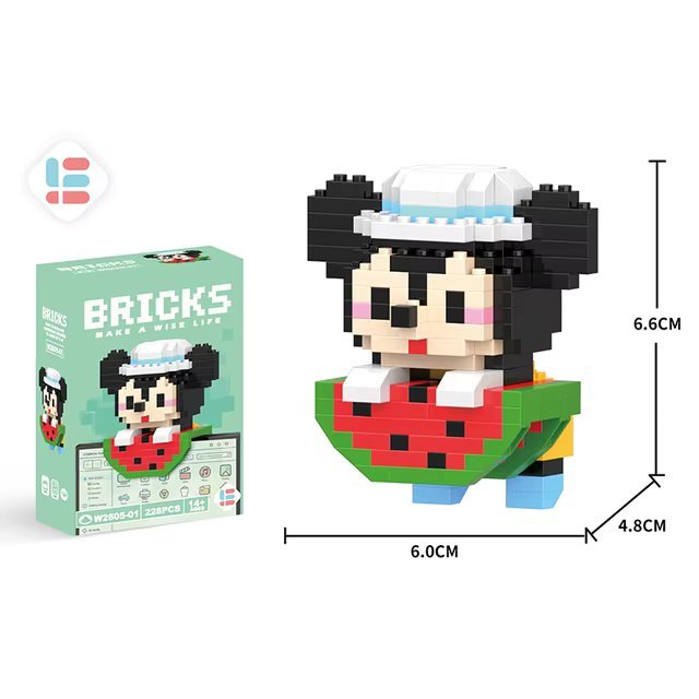 Cute Mouse - Eating a Watermelon: 228c Fun Model Building Set - Interlocking Brick KitJustSmoke.Me