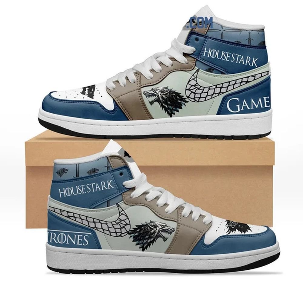 Game of Thrones - House Stark | New High - Tops | Custom Fashion Trainers | Cartoon / Movie / Gamers.JustSmoke.Me