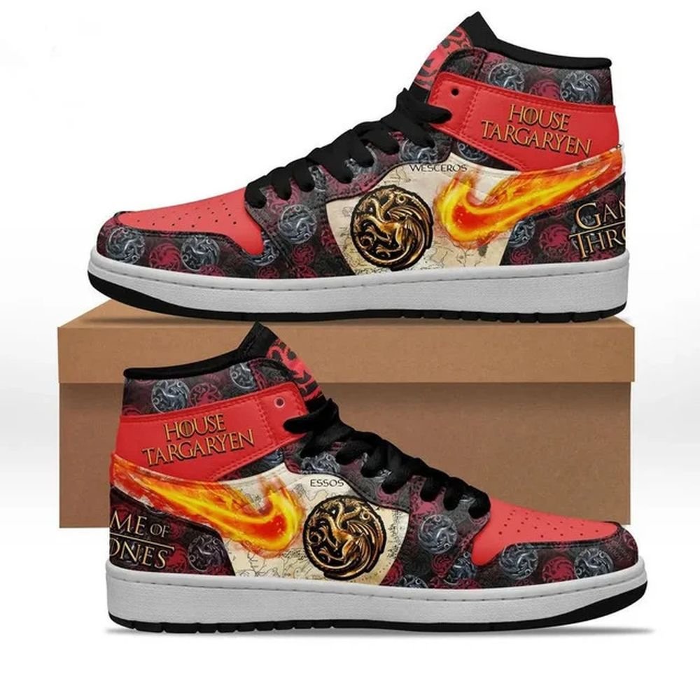 Game of Thrones - House Targaryen | New High - Tops | Custom Fashion Trainers | Cartoon / Movie / Gamers.JustSmoke.Me