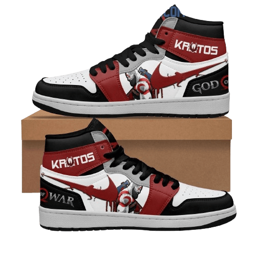 God Of War : Kratos | High - Tops / Custom Shoes | Unisex Fashion Trainers | Cartoon / Movie / Gamers.JustSmoke.Me