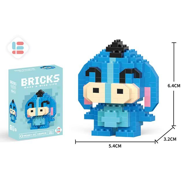 Little Blue Eeyore : 180pc Fun Model Building Set - Interlocking Brick KitJustSmoke.Me