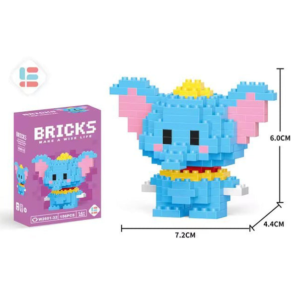 Little Blue Elephant : 156pc Fun Model Building Set - Interlocking Brick KitJustSmoke.Me