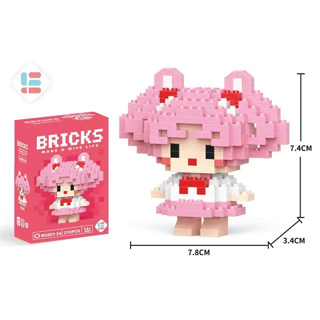 Little Pink Girl : 210pc Fun Model Building Set - Interlocking Brick KitJustSmoke.Me