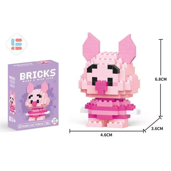 Little Pink Piglet : 135pc Fun Model Building Set - Interlocking Brick KitJustSmoke.Me