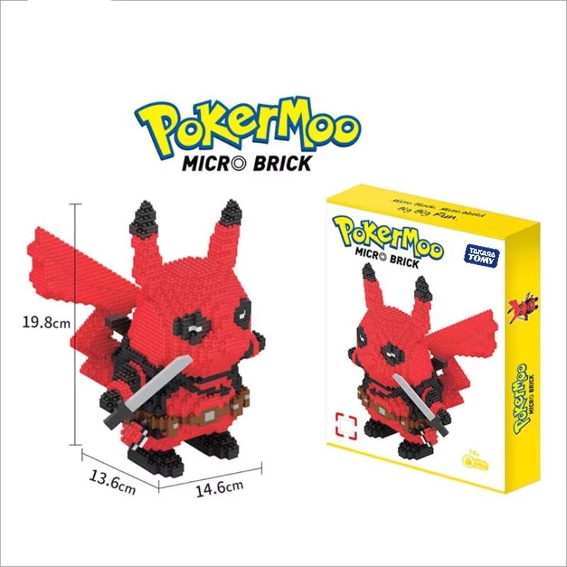 Pikachu Deadpool Hero : 1000+pc Fun Model Building Set - Interlocking Brick KitJustSmoke.Me