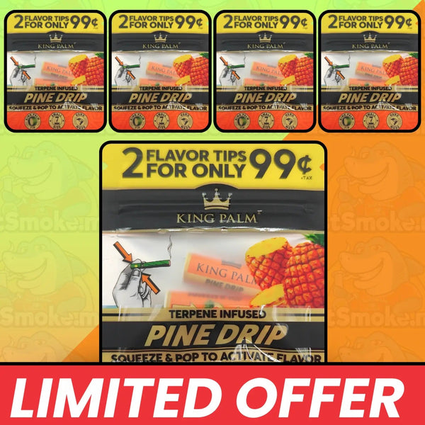 Pine Drip | 7mm Flavoured Filter Tips | Squeeze & Pop - King PalmJustSmoke.Me