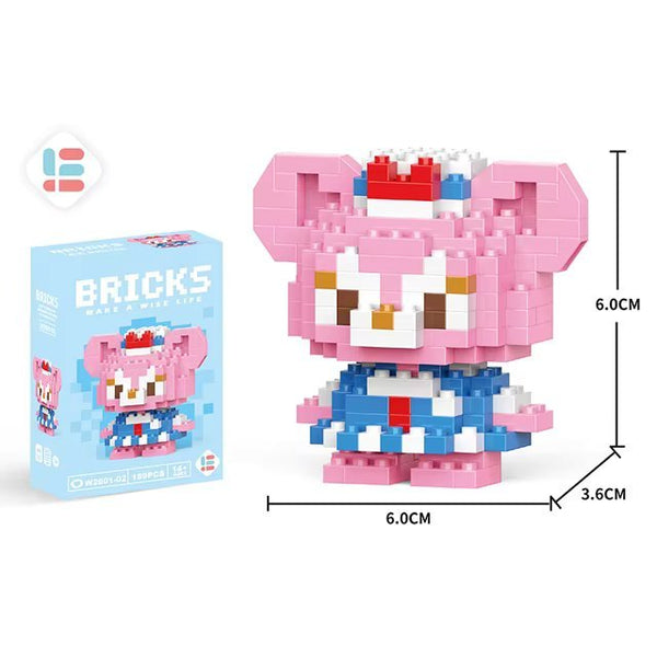 Pink Princess Bear : 189pc Fun Model Building Set - Interlocking Brick KitJustSmoke.Me