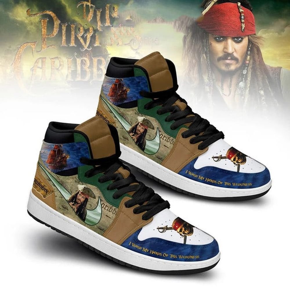 Pirates of the Caribbean | New High - Tops | Custom Fashion Trainers | Cartoon / Movie / Gamers.JustSmoke.Me