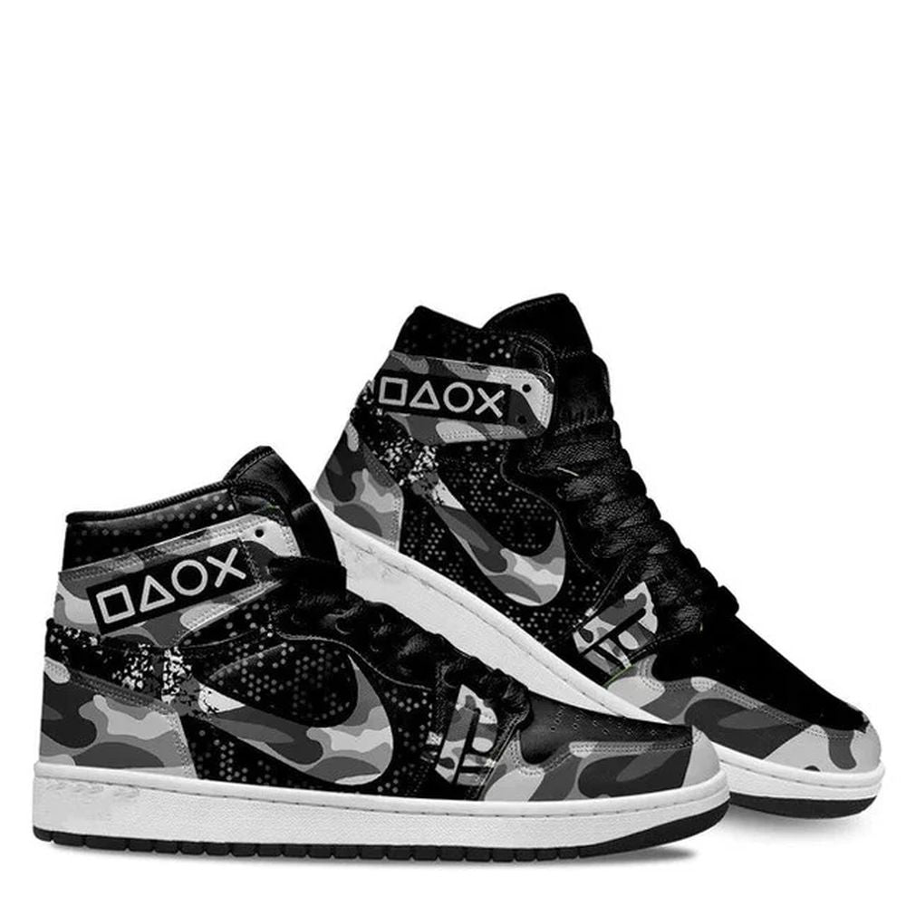 PlayStation Symbols | New High - Tops | Custom Fashion Trainers | Cartoon / Movie / Gamers.JustSmoke.Me