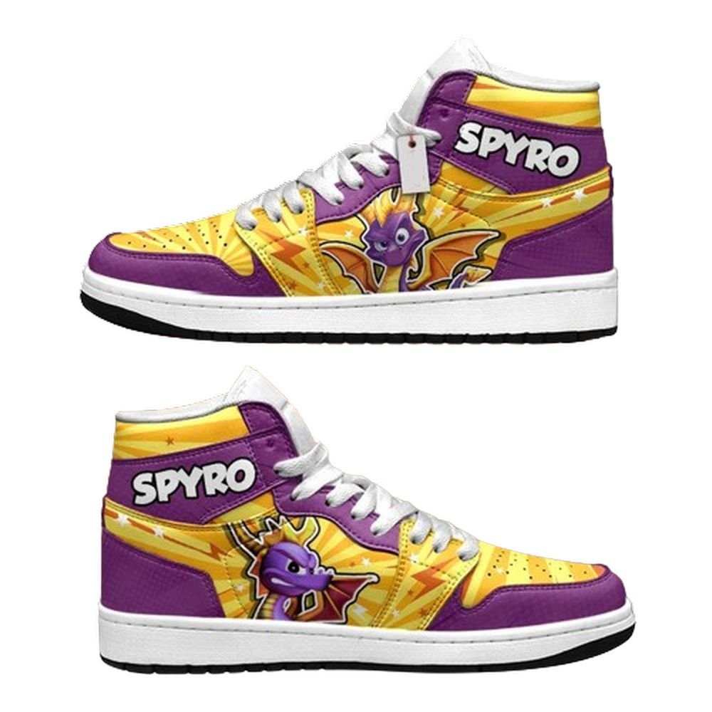 Spyro The Dragon | New High - Tops | Custom Fashion Trainers | Cartoon / Movie / Gamers.JustSmoke.Me