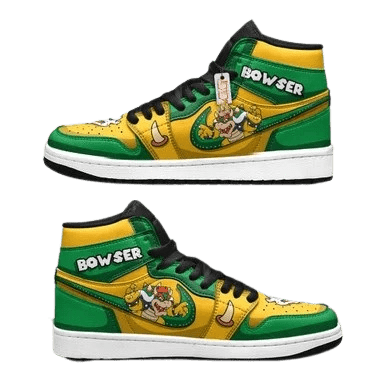 Super Mario: Bowser | High - Tops / Custom Shoes | Unisex Fashion Trainers | Cartoon / Movie / Gamers.JustSmoke.Me