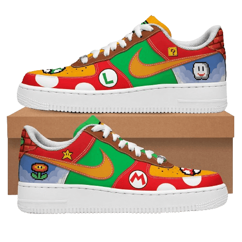 Super Mario Mushroom Video | High - Tops / Custom Shoes | Unisex Fashion Trainers | Cartoon / Movie / Gamers.JustSmoke.Me