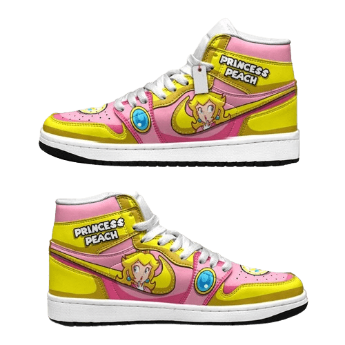 Super Mario: Princess Peach | High - Tops / Custom Shoes | Unisex Fashion Trainers | Cartoon / Movie / Gamers.JustSmoke.Me