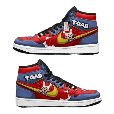 Super Mario: Toad | High - Tops / Custom Shoes | Unisex Fashion Trainers | Cartoon / Movie / Gamers.JustSmoke.Me