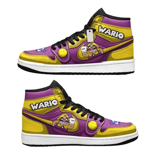 Super Mario: Wario | High - Tops / Custom Shoes | Unisex Fashion Trainers | Cartoon / Movie / Gamers.JustSmoke.Me