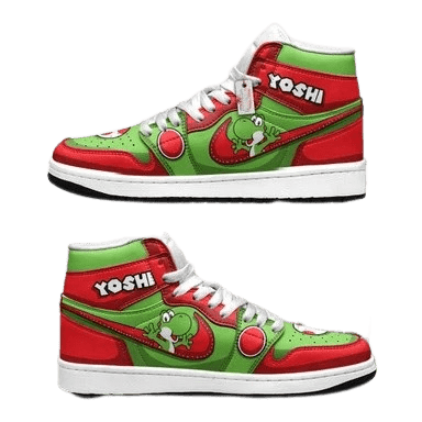 Super Mario: Yoshi | High - Tops / Custom Shoes | Unisex Fashion Trainers | Cartoon / Movie / Gamers.JustSmoke.Me