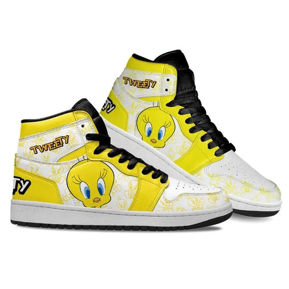 Tweety The Bird | New High - Tops | Custom Fashion Trainers | Cartoon / Movie / Gamers.JustSmoke.Me