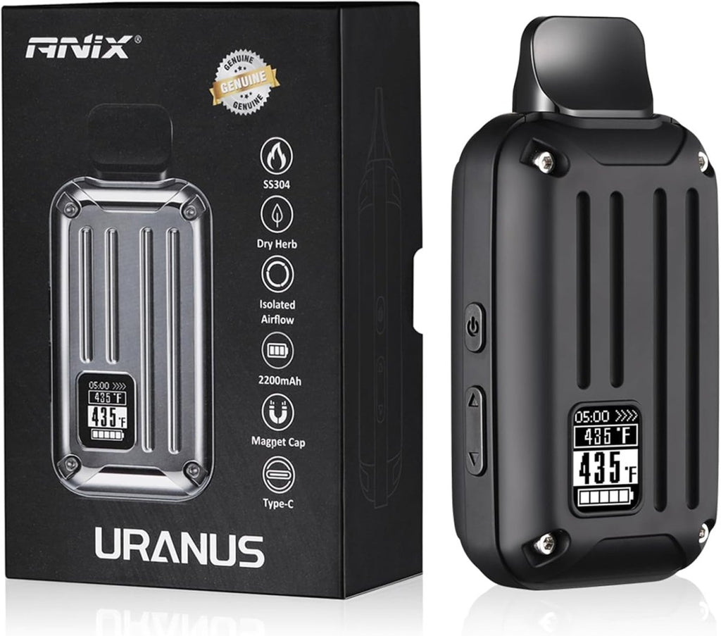 vapesoon Uranus Dry Herb Vaporizer,2200mah Huge Battery Herbal Vaporizer with Isolated Air Path,OLED Display, 3D Suitcase Shap（No Nicotine)JustSmoke.Me