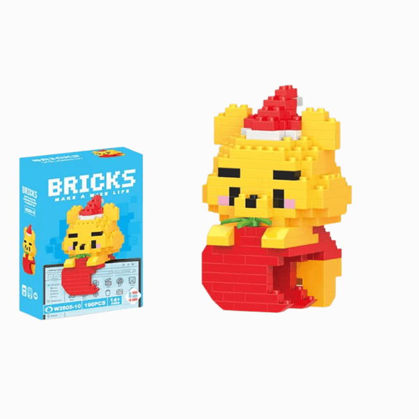 Winnie Pooh with Apple : 190pc Fun Model Building Set - Interlocking Brick KitJustSmoke.Me