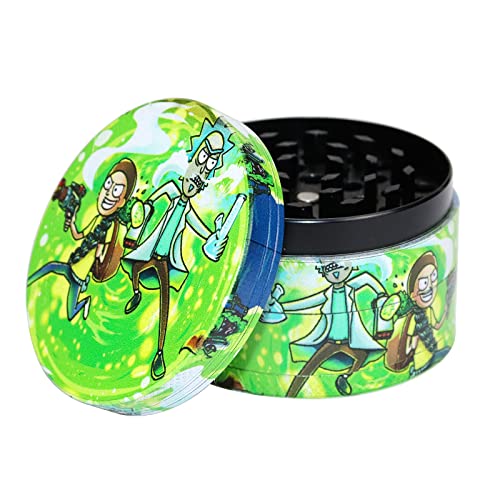 4 Piece Spices Grinder,Non-Stick Aluminium Alloy Grinder with Mesh Screen and Pollen Scraper(2.5Inch,Green)JustSmoke.Me