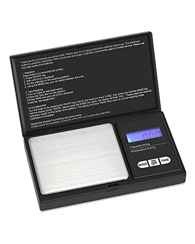 500x0.01g Digital Scales, VIAFOIA Mini Pocket Kitchen Weighing Scales with Back-lit LCD Display, High Precision Scales for Jewellery Gold Food Coffee Herb Coin (Battery included)JustSmoke.Me