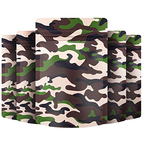 60 PCS Ziplock Mylar Bags, 9.5 x 13.8cm Resealable Food Storage Bags Thicken Aluminum Foil Bags Food Safe Bags for Home Food Storage (Camouflage)JustSmoke.Me