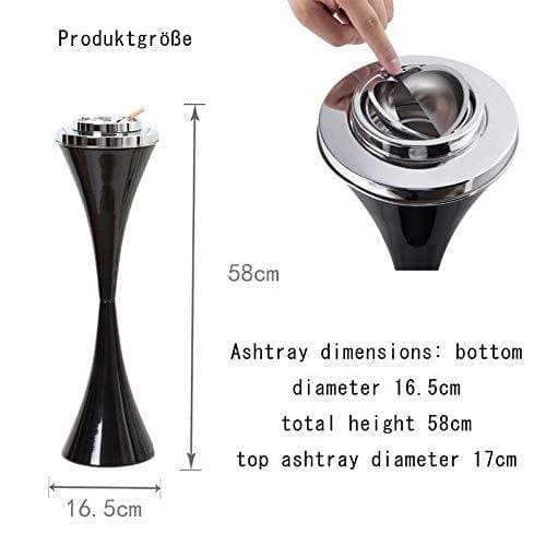 Ashtray Floor Standing Smart Cigarette Detachable Ashtrays Push Down Floor  Stand Cigarettes Ashtray with Lid Black 