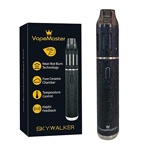 Deluxe Dry Herb Vaporizer Pen, VapeMaster Skywalker Portable Herbal Vaporizer - New Baking Tech, Ceramic Chamber,Temperature Control, Pure Clean VaporJustSmoke.Me