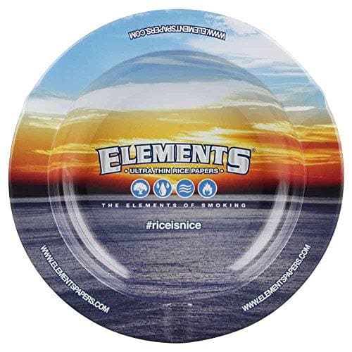 ELEMENTS Round Metal Ashtray - Blue/Magnetic / 5.5"JustSmoke.Me