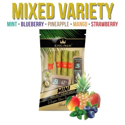 King Palm | 5pc Variety Flavour Bundle | Cordia Leaf - Blunt WrapsJustSmoke.Me