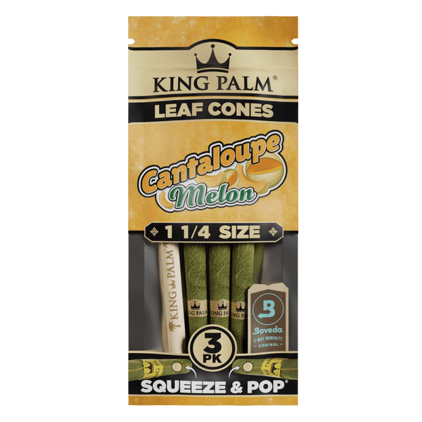 King Palm | 3pc Cantaloupe Melon | Cordia Leaf / Blunt Wraps & RollsJustSmoke.Me