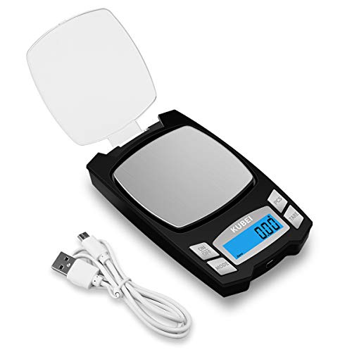 KUBEI USB Rechargeable Digital Pocket Scale 500g/0.01g, Mini Electronic Jewelry Scale, Portable Food Scale Jewelry Gram Scale, Small Milligram Scale with LCD DisplayJustSmoke.Me