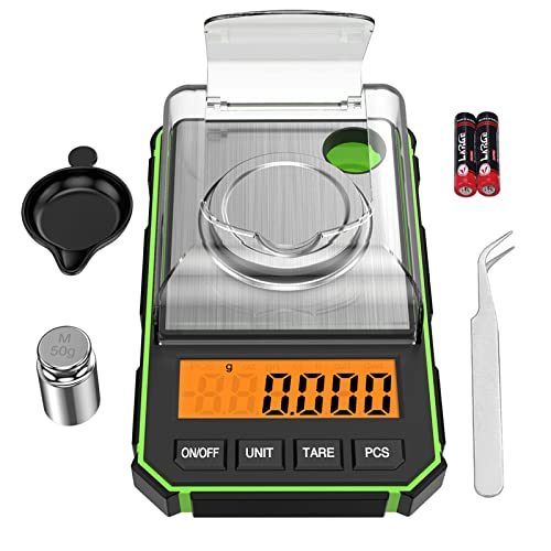 [New Version] ORIA Mini Precision Scale, [50g 0.001g] Digital Pocket Scale with 50g Calibration Weight and Electrostatic Tweezers, Kitchen Scale with Tare & LCD Backlit Display (Battery Included)JustSmoke.Me