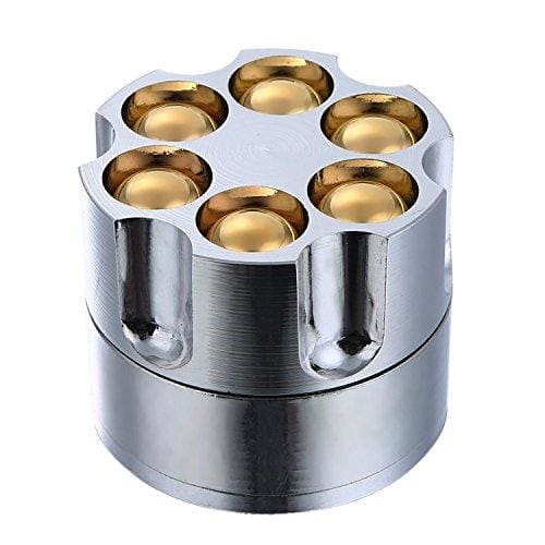 3 Layer Bullet Splice Tobacoo Herb Grinder with Pollen Catcher (Silver)JustSmoke.Me