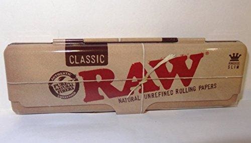 RAW : Classic Rolling Papers King Size Slim Metal Tin Storage CaseJustSmoke.Me