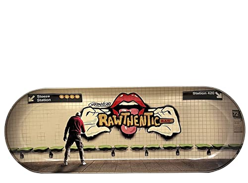 Rigasz Tips with 3pack KS Slim Rolling Papers RAW Metal Skate Rolling Tray - Graffiti IIJustSmoke.Me
