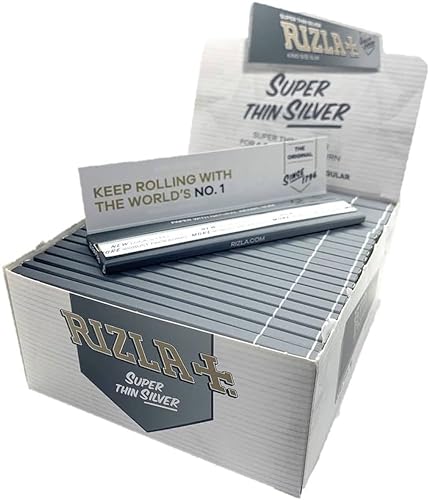 Rizla King Size Slim Silver Rolling Paper Full Box Of 50 BookletsJustSmoke.Me