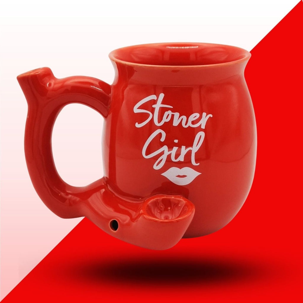 Stoner Girl (Red) - 2 in 1 - Wake & Bake - Ceramic Coffee Mug Bong : Ideal GiftJustSmoke.Me