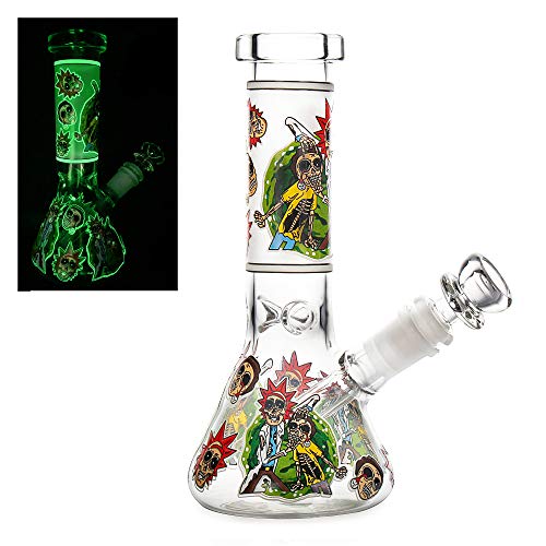 The7boX Glass Bong Smoking Water Pipes with Downstem 14mm Luminous Bongs 21cm 8.3inchJustSmoke.Me