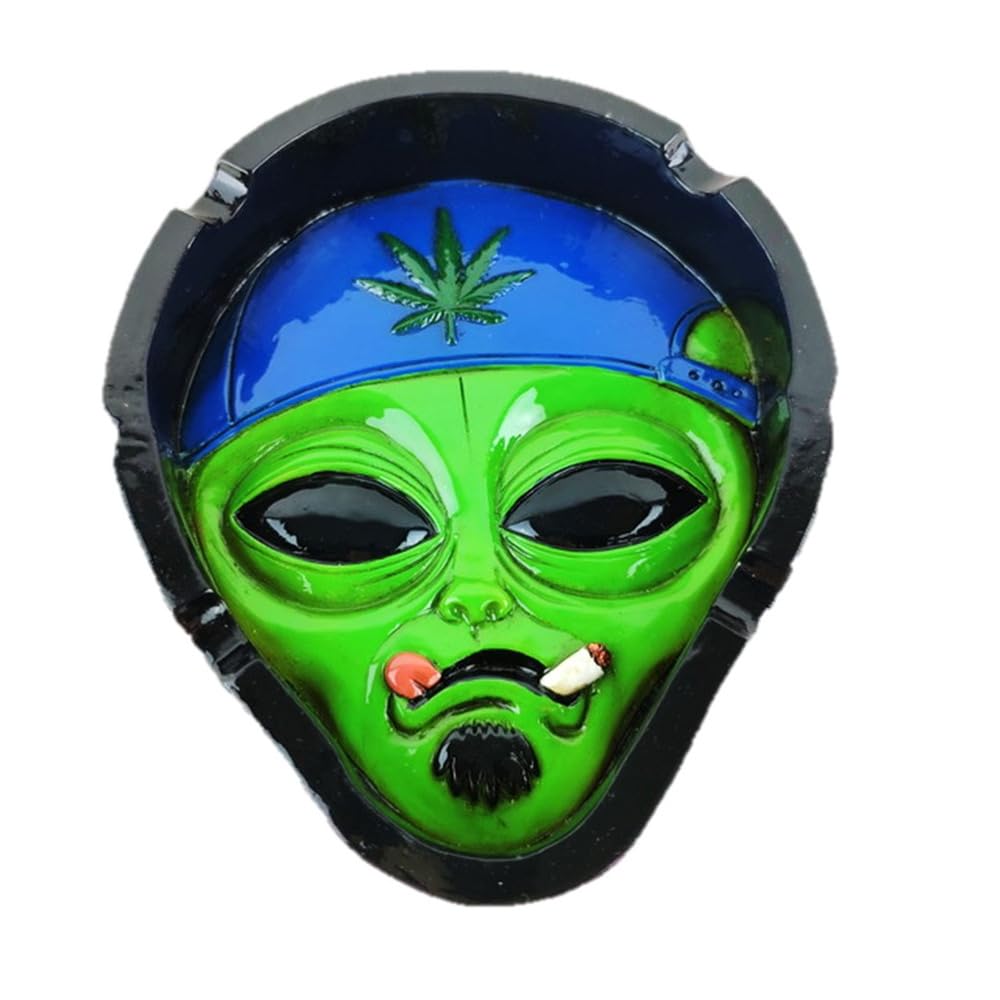 Wise Skies Funky Ashtrays Choose Your Own Skull Rasta Man Alien Resin Ash Trays Accessories (Chilled Out Alien)JustSmoke.Me